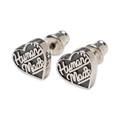 HUMAN MADE Heart Silver Earrings "Black"