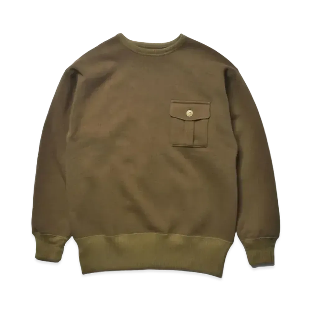 THE REAL McCOY'S Military Pocket Sweatshirt "Olive"