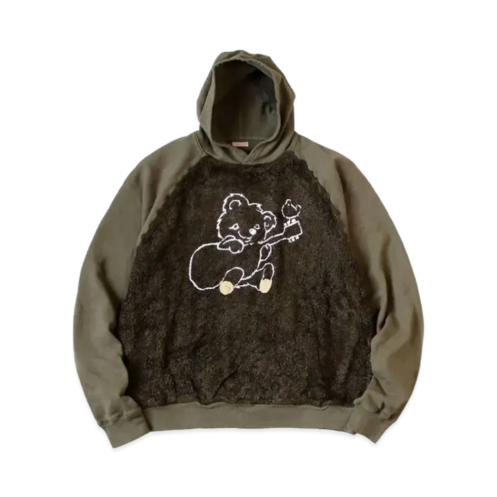 KAPITAL 30 Fleece Fur Grizzly Hood Sweat "Khaki"