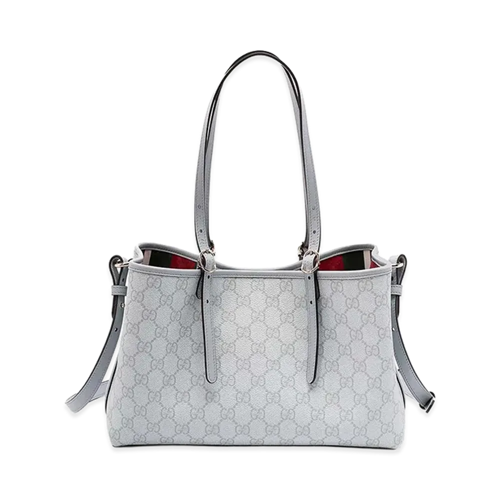 GUCCI Women's Printed Canvas GG Emblem Shoulder Bag "Light Blue"
