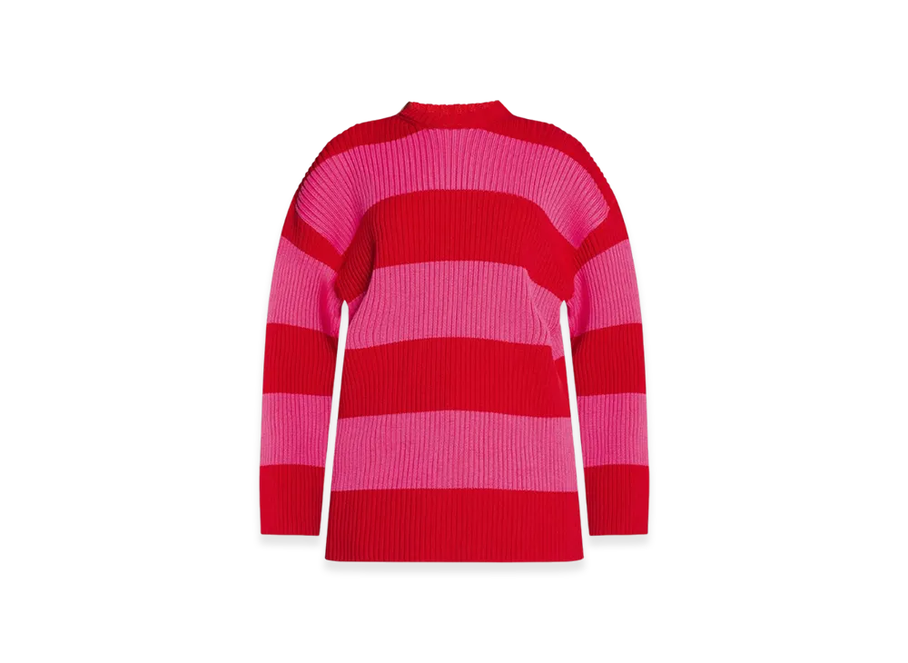 BALENCIAGA Women's Long Sleeve Crewneck Sweater "Red Pink"