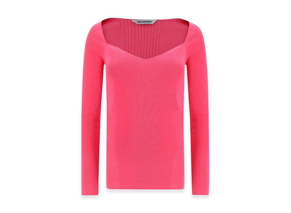 BALENCIAGA Women's Sweetheart Neck Jumper "Pink"