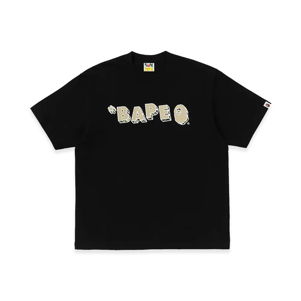 A BATHING APE ABC Camo Bape Logo Relaxed Fit Tee "Black"