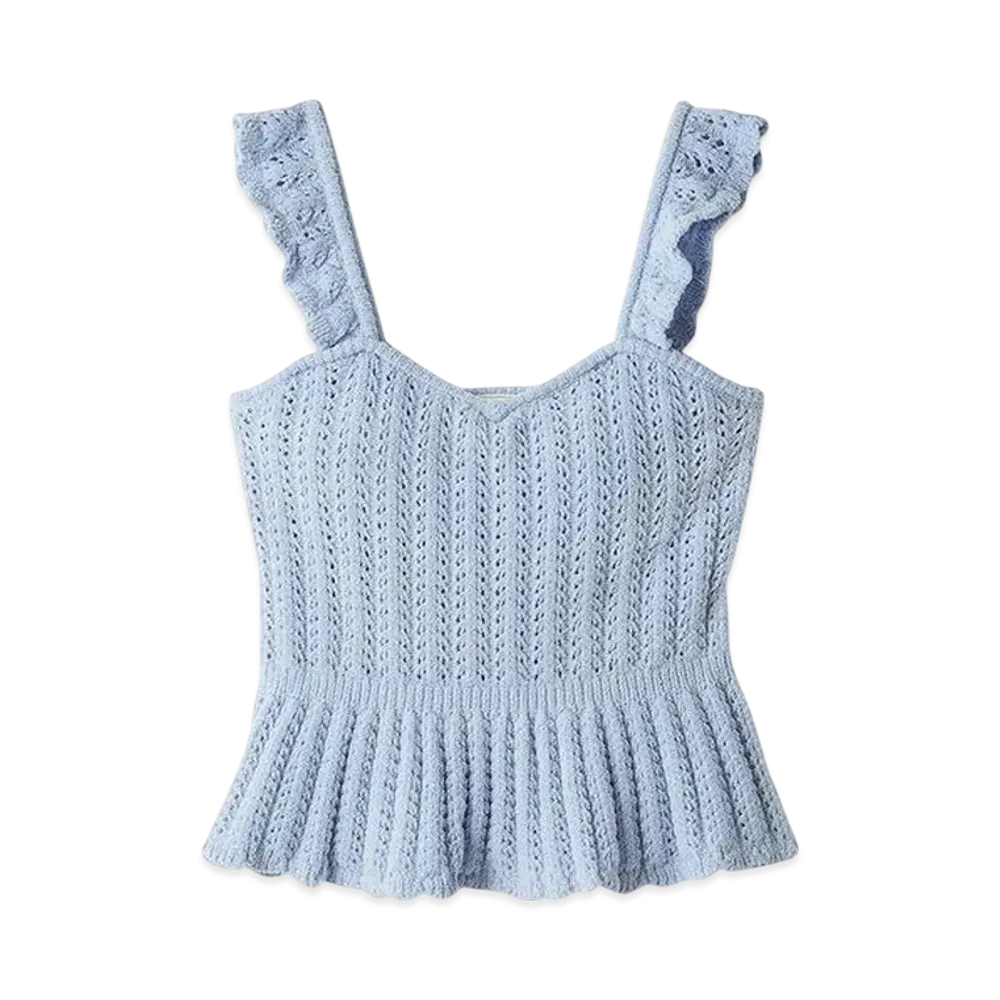 GELATO PIQUE Crochet Cup-In Tank Top "Blue"
