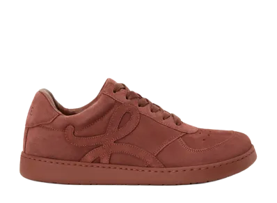 LOEWE Women's Jambo Sneaker in Calfskin Suede "Burnt Red"