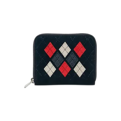 Hender Scheme Argyle Square Zip Purse "Argyle Navy"