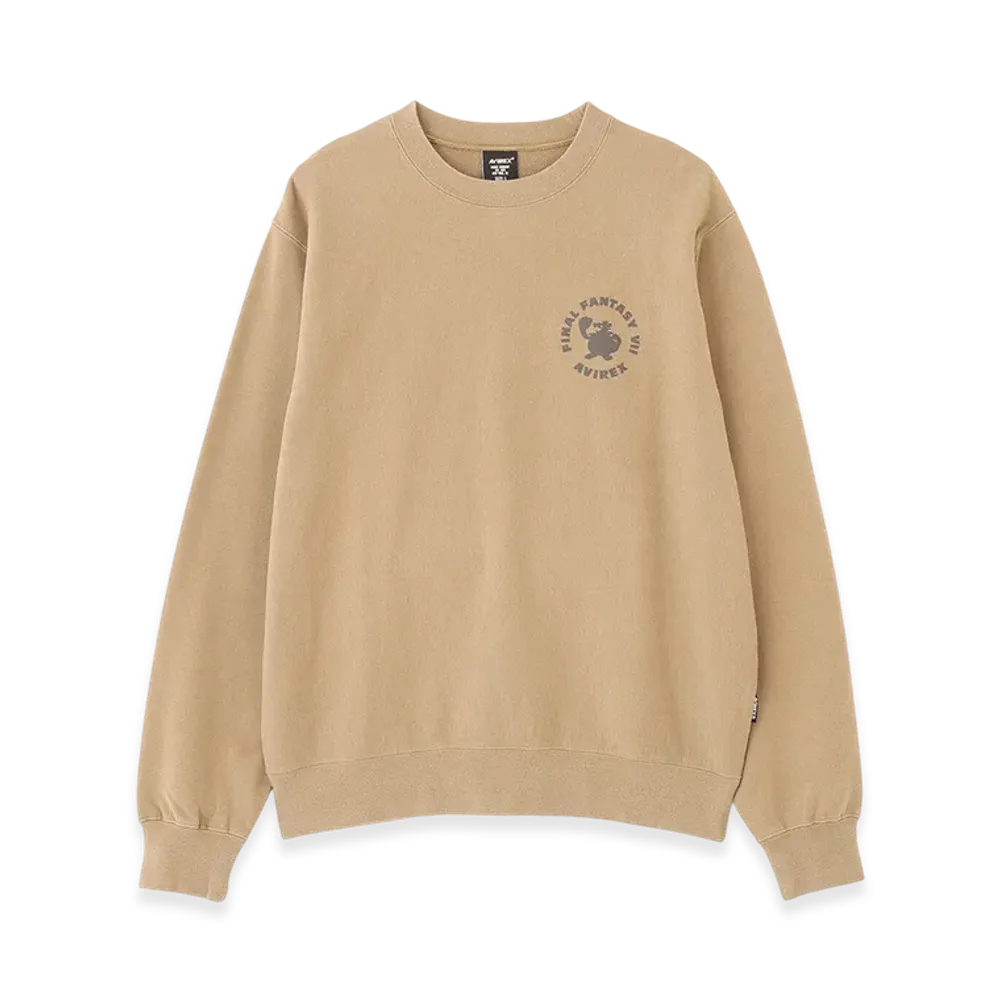AVIREX x Final Fantasy VII Remake Crew Neck Sweat "Caitsith & Moogle" "Beige"