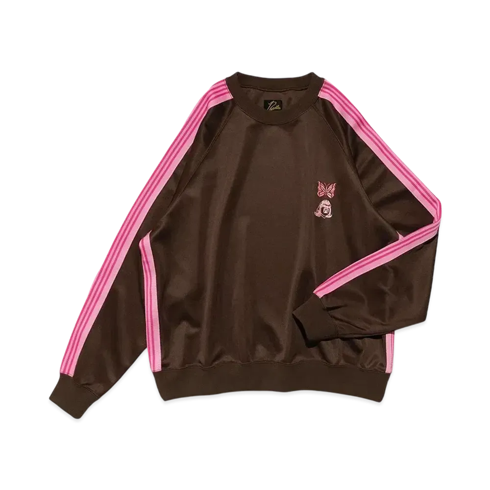 NEEDLES x TACOMA FUJI RECORDS Track Crew Neck Shirt Poly Smooth "Brown/Pink"