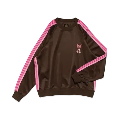 NEEDLES x TACOMA FUJI RECORDS Track Crew Neck Shirt Poly Smooth "Brown/Pink"
