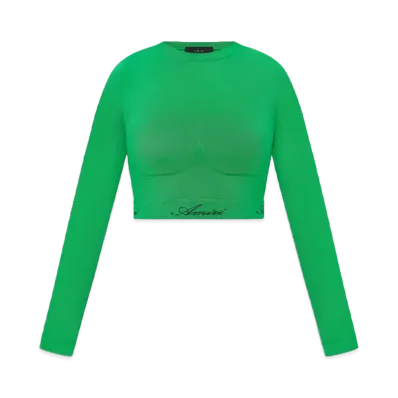 AMIRI Seamless L/S Mock Neck Top "Fern Green"