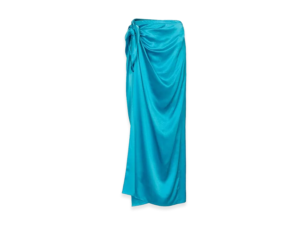 BALENCIAGA Women's Silk Easywrap Skirt "Blue"
