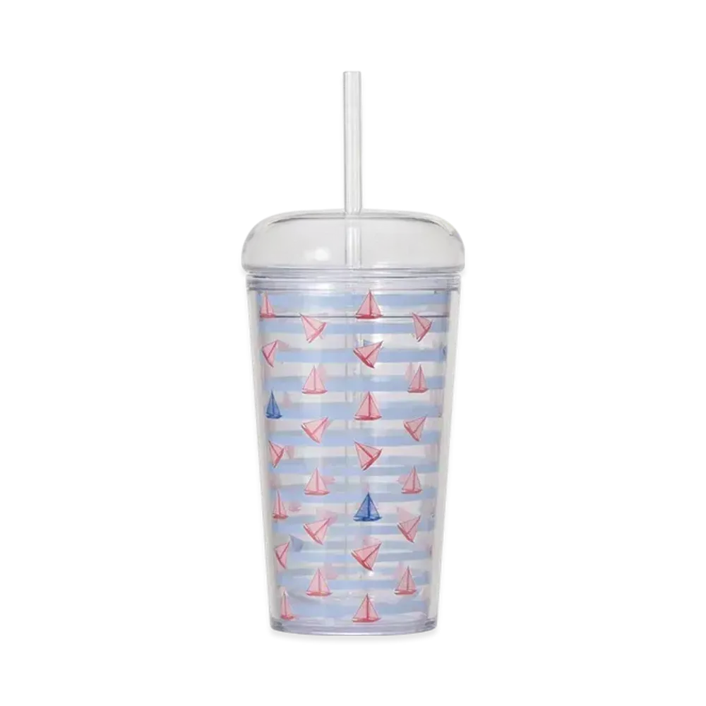 STARBUCKS Cold Cup Tumbler Marine Border 355ml "Clear"