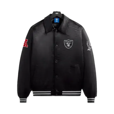 Kith x the NFL: Raiders Satin Bomber Jacket "Black"