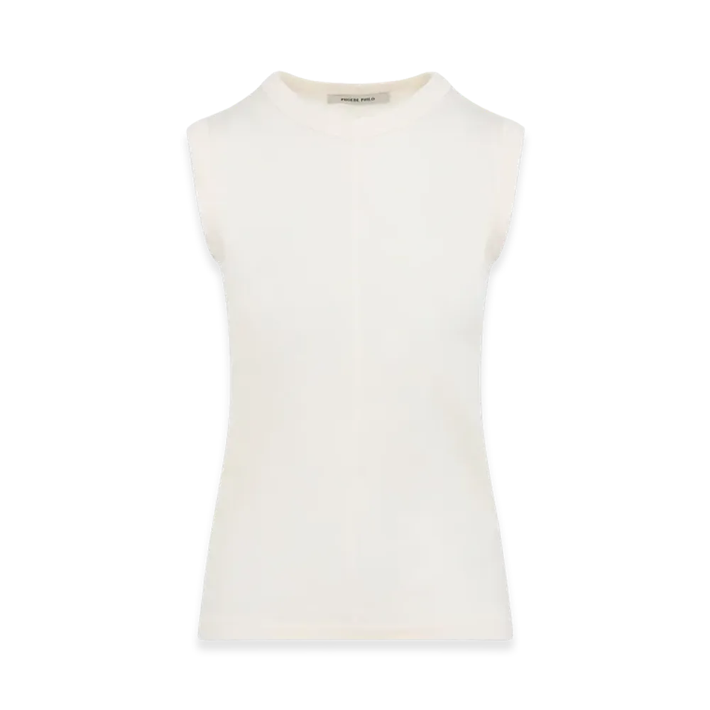 PHOEBE PHILO Ultrafine Tank Top "Ivory"