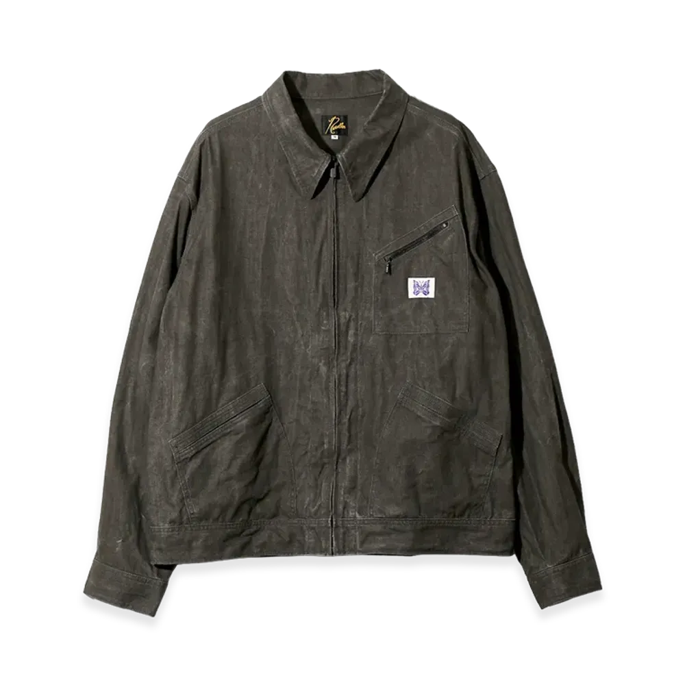 NEEDLES Zipped Work Jacket - C/L Canvas / Sumi Dye "Black"