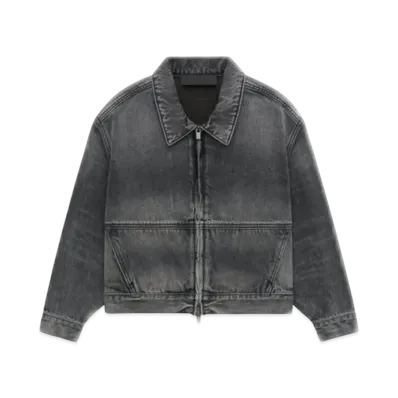 FEAR OF GOD Essentials Kid's Denim Trucker Jacket "Vintage Black"