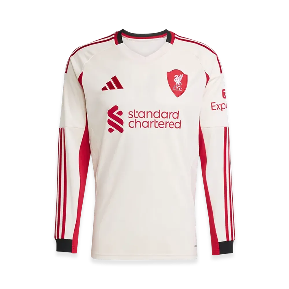 adidas Liverpool FC 25/26 Long-Sleeve Away Jersey "Wonder White"