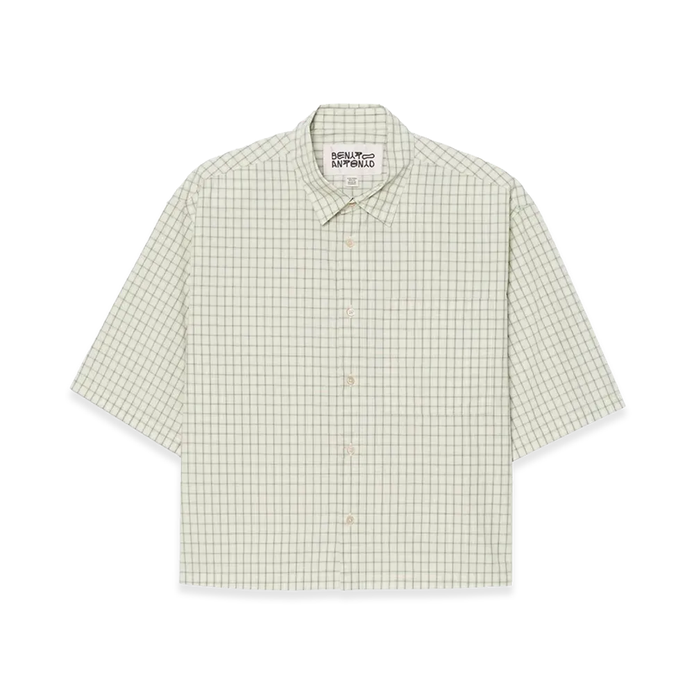 ZARA x Bad Bunny Benito Antonio Boxy Fit Check Shirt "White/Green"