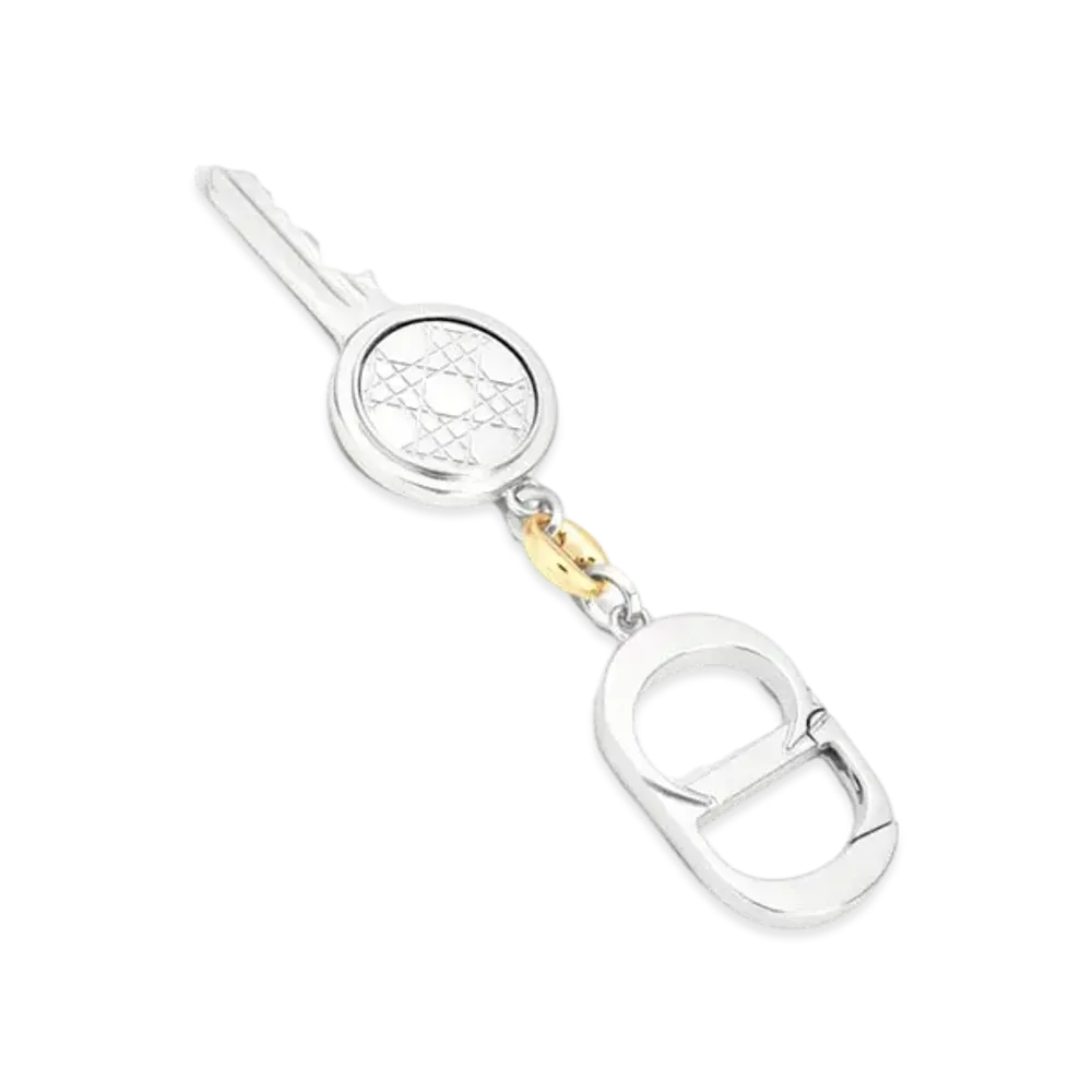 Dior Cannage Key Ring Brass "Silver/Gold"