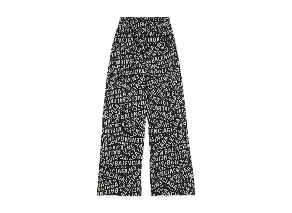 BALENCIAGA Logo Strips Pyjama Pants "Black"