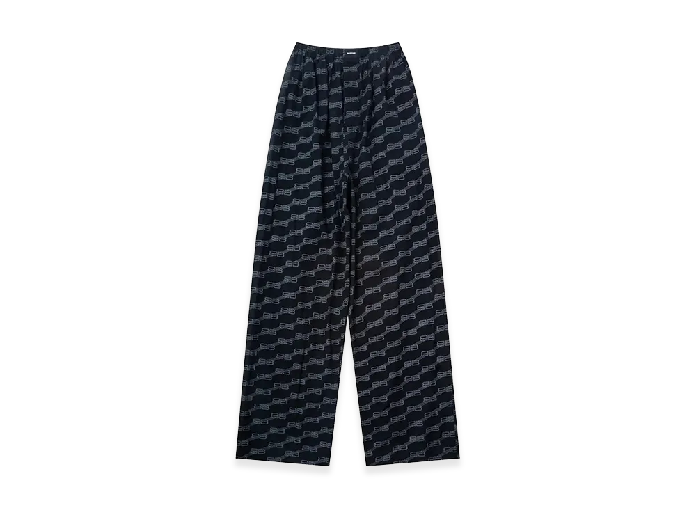 BALENCIAGA B Monogram Pyjama Pants in "Black/Grey"