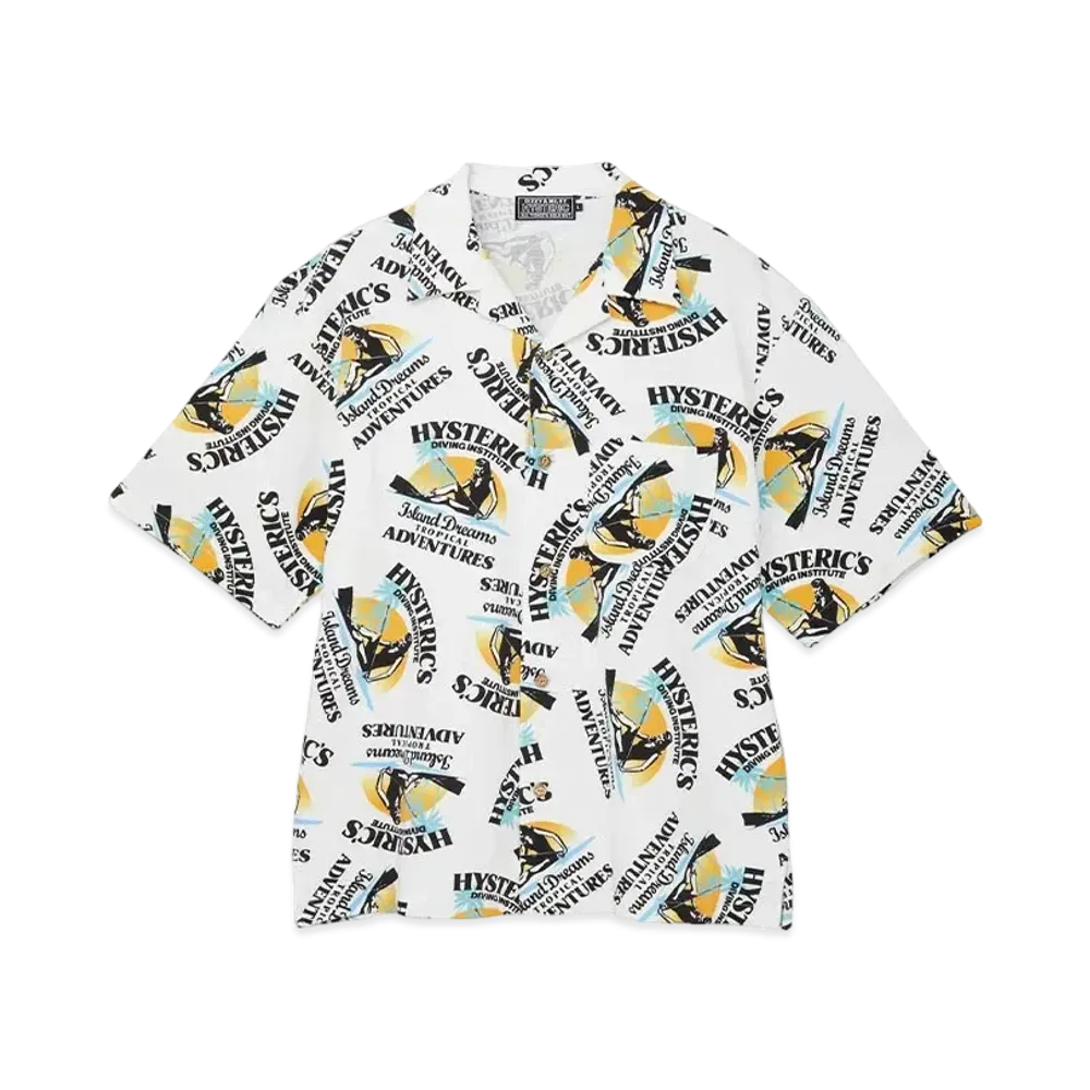 HYSTERIC GLAMOUR Island Dreams Pattern Shirt "White"