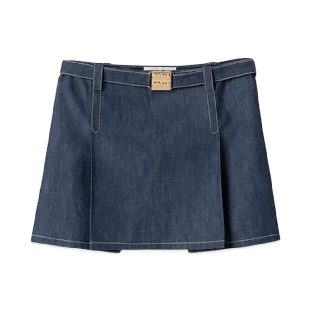 MIU MIU Women's Denim Miniskirt "Navy"