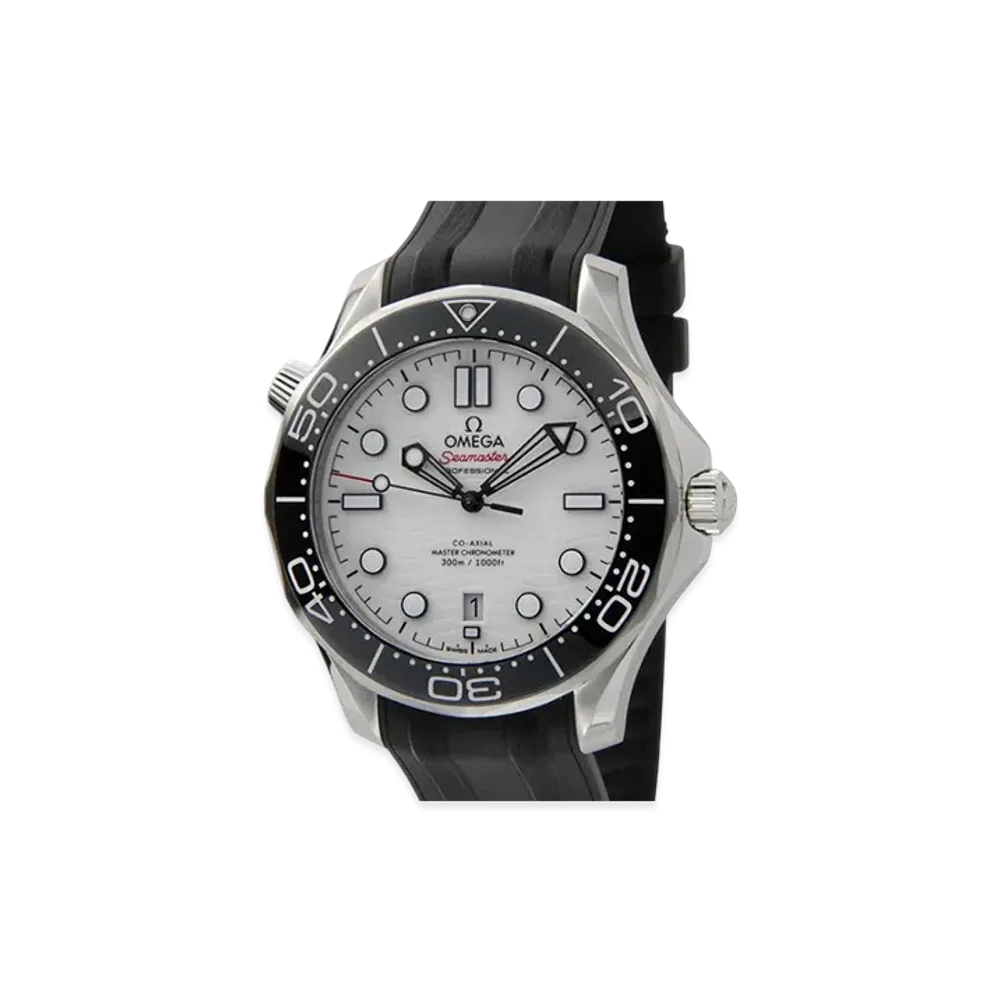 OMEGA Seamaster Professional 300M Co-Axial Master Chronometer Rubber Strap "Stainless Steel/White"