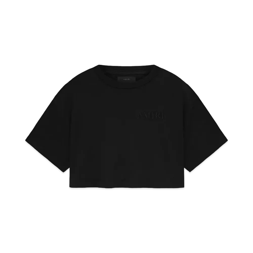 AMIRI Women's Embroidered Cropped Tee "Black"