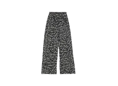 BALENCIAGA Logo Strips Pyjama Pants "Black"