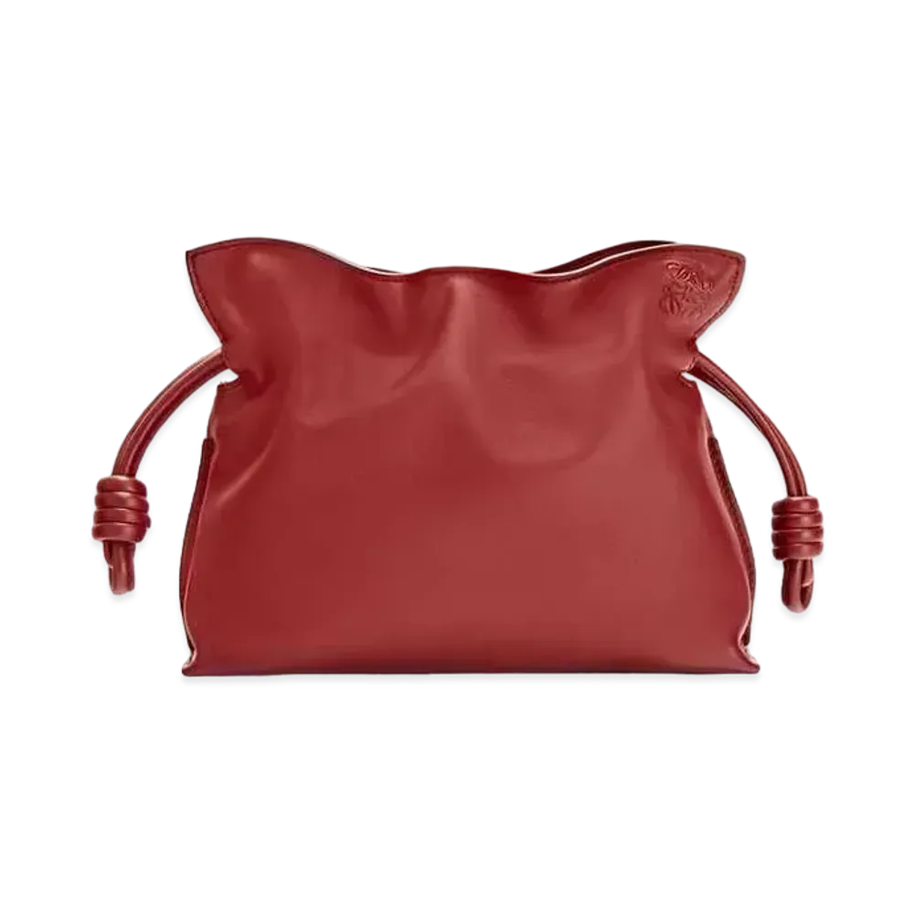 LOEWE Flamenco Clutch In Nappa Calfskin "Burnt Red"