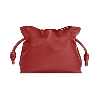 LOEWE Flamenco Clutch In Nappa Calfskin "Burnt Red"