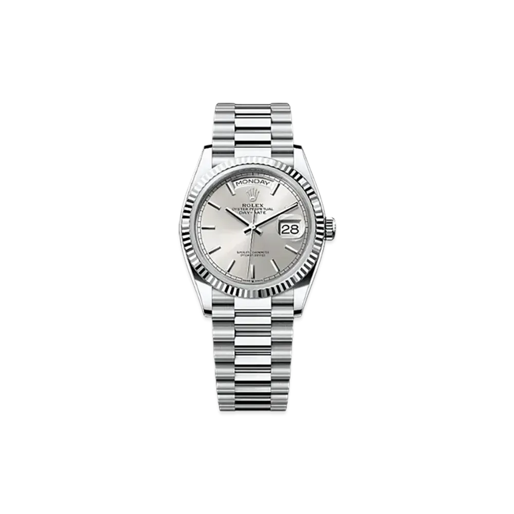 ROLEX Day-Date 36mm Platinum 128236 "Silver"
