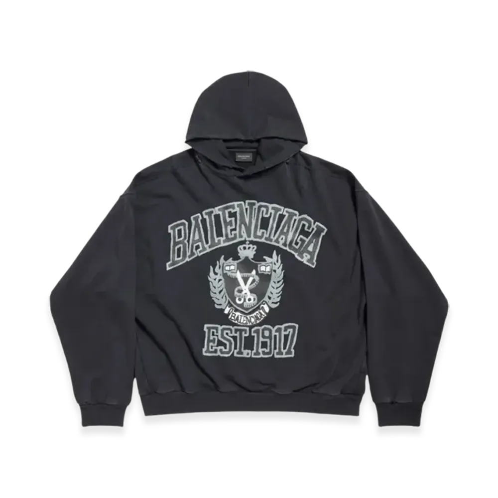 BALENCIAGA DIY College Hoodie Medium Fit "Black"