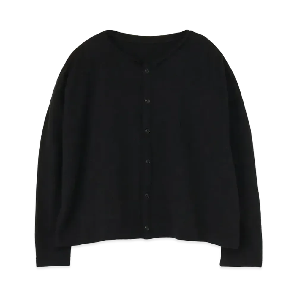 Yohji Yamamoto Y's PLAIN STITCH COLLAR CUT OFF CARDIGAN "Black"