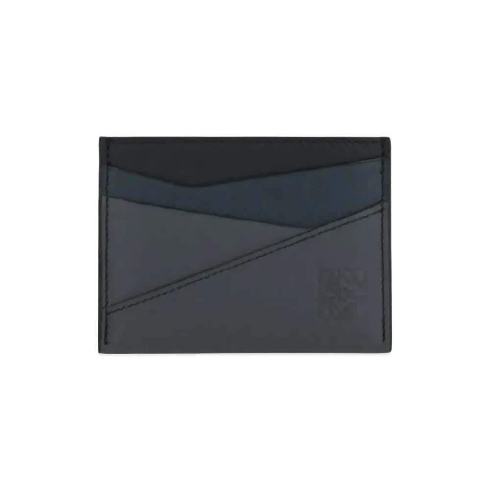 LOEWE Puzzle Plain Card Holder Classic Calf "Deep Navy/Anthra Site"
