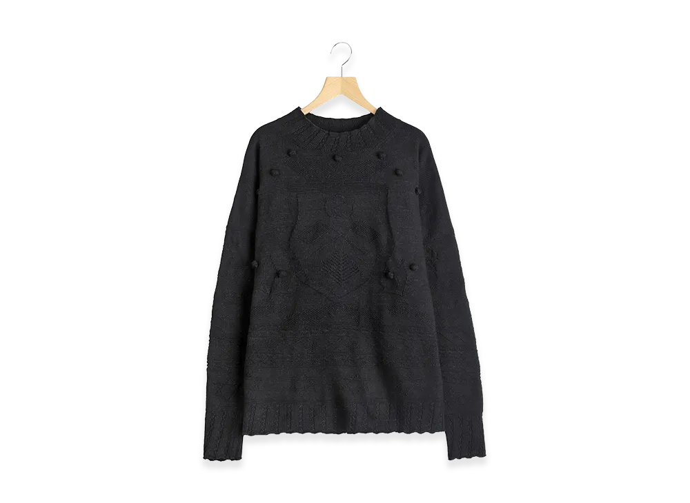 COMOLI Motif Knit "Black"