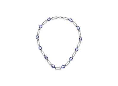 GUCCI Enamel Interlocking Double G Necklace "Silver"