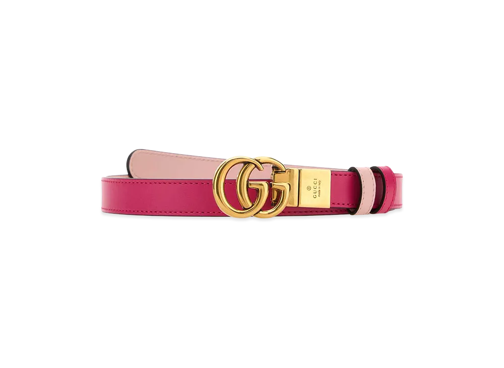 GUCCI Women's Leather GG Marmont Reversible Blend "Fuchsia"