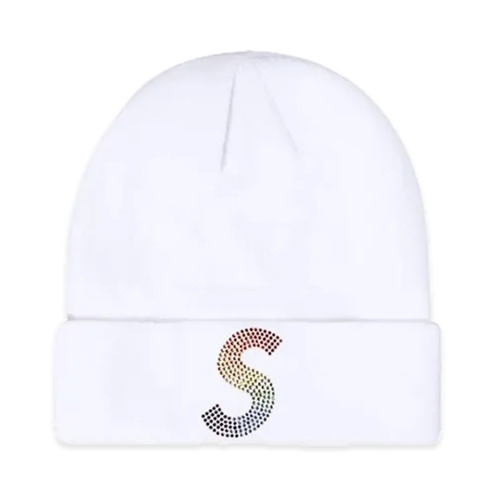 Supreme New Era Swarovski S Logo Beanie "White"
