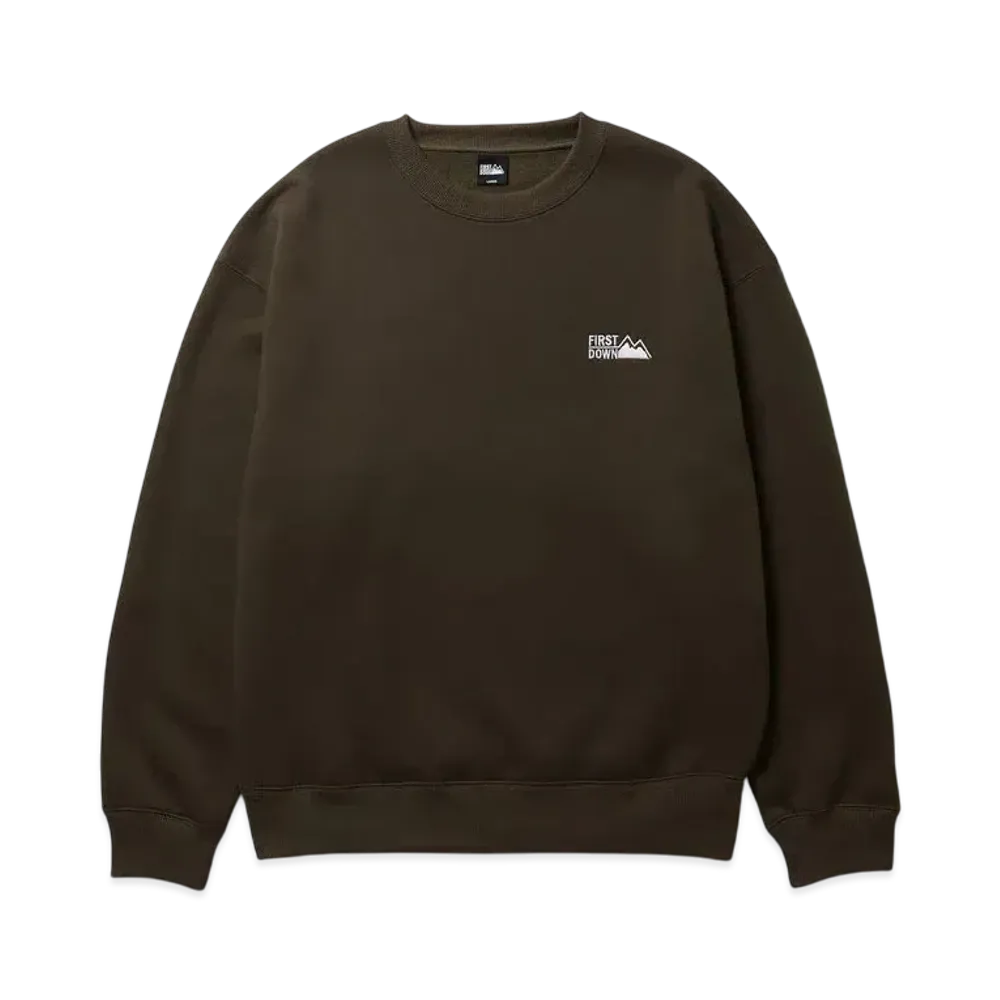 FIRST DOWN Logo Crew Sweat "Olive"