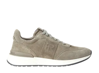 Ralph Lauren Purple Label Ethan Calf-Suede Sneaker "Light Grey"