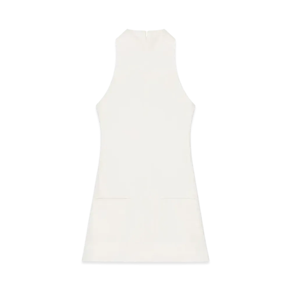 Courreges Sleeveless Twill A-Line Dress "Heritage White"
