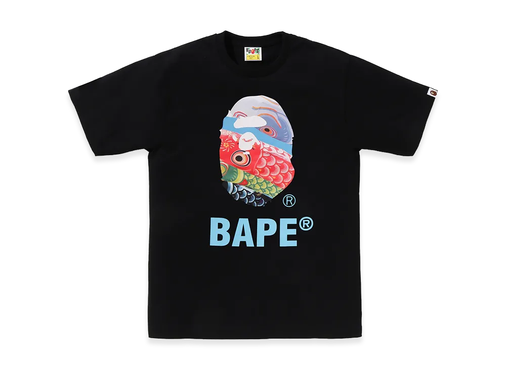 A BATHING APE Carp Streamer Photo Ape Head Tee "Black"