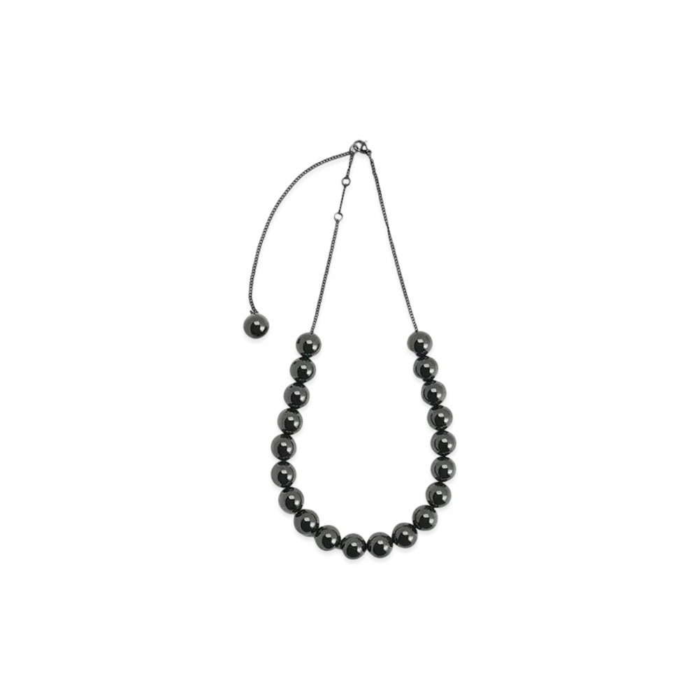 CHARLES & KEITH Metallic Beaded Necklace "Silver"