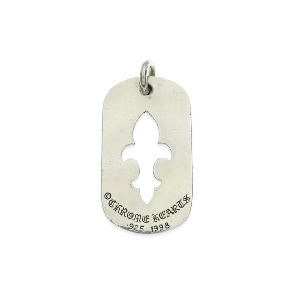 Chrome Hearts Large Cutout Flare Dog Tag Necklace Top "Silver"