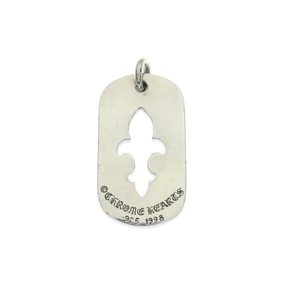 Chrome Hearts Large Cutout Flare Dog Tag Necklace Top "Silver"