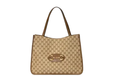 GUCCI Horsebit 1955 Tote Bag "Original GG/Brown"