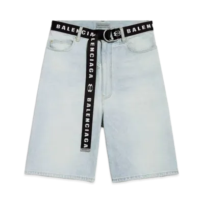 BALENCIAGA Shorts with Belt "Light Blue"