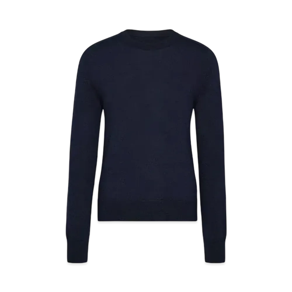 Maison Margiela Men's Elbow Patch Wool Sweater "Dark Blue"
